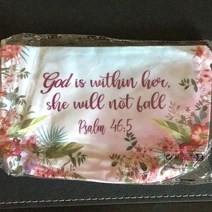 Cosmetic Makeup Bag God Is Within Her She Will Not Fall Psalm 46:5 New S…